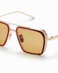 Akoni Tiros Brushed White Gold & Crystal Brown Aks510-C Size 58, Sunglasses - Dayal opticals