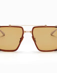 Akoni Tiros Brushed White Gold & Crystal Brown Aks510-C Size 58, Sunglasses - Dayal opticals