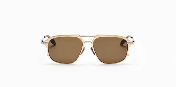 Akoni Icarus Brushed White Gold Aks206-C Size 58, Sunglasses - Dayal opticals  