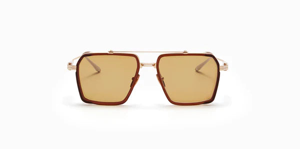 Akoni Tiros Brushed White Gold &amp; Crystal Brown Aks510-C Size 58, Sunglasses - Dayal opticals  