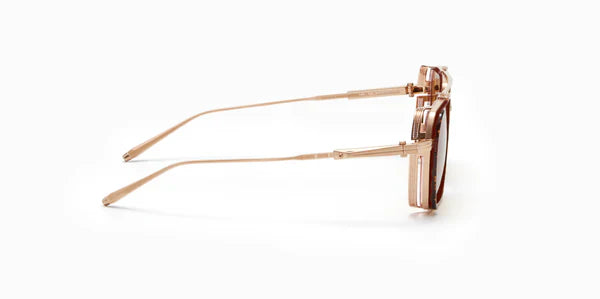 Akoni Tiros Brushed White Gold &amp; Crystal Brown Aks510-C Size 58, Sunglasses - Dayal opticals  